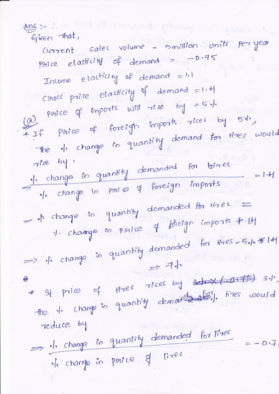 MS:- i that, Cuvrent Sales volume milon Perr yem Pice etac of demand S Intome e lacticyap Co price etastici demand -.) demand . Padce 5 O Po tires vwould The小change in quantity demand quanbity demanded P tie cha naein pg11@ 딕 Poveign impo ts 小change ir) quanhhl demanded hntir el- ldeỉan impont(t.IH uantity demanded fo ttres-6小米 hes oould -the .1. reduce b Po quantoly demanded or tived
