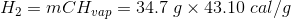 H_{2}=mCH_{vap}=34.7 \;g\times43.10\;cal/g