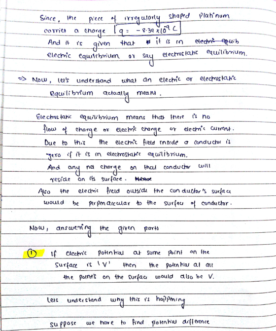 Since, the iTTeq torlq Shaped Plahnum tece And it is given that 钐İt is rn elecmc eq Now, ters undev stand whai an electic