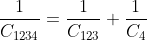 \frac{1}{C_{1234}} = \frac{1}{C_{123}} + \frac{1}{C_{4}}