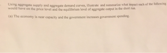 sergate supply and aggregate demand curves, illustrate and summarize what impact each of the following a nave on the price le