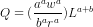 Q = (\frac{a^a w^a}{b^a r^a}) L^{a+b}