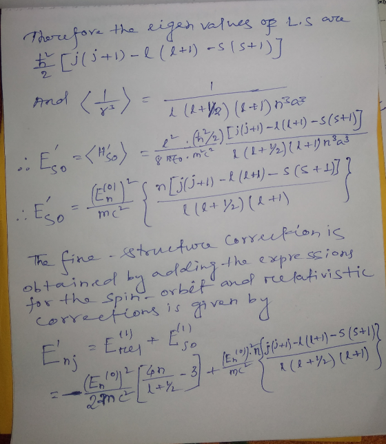 Therefore the eigen values of his are ť rj (5+1)-I(2+1) as 15+1)] d (d+ 2) (8+1) na e.tzz) [3(3+1) --(+1) -S(5+17 - 8 to.me &