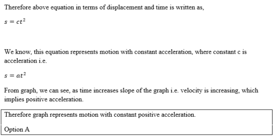 Therefore above equation in terms of displacement and time is written as We know, this equation represents motion with consta