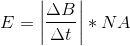 E=\left |\frac{\Delta B}{\Delta t} \right |*NA