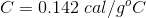 C=0.142\;cal/g^{o}C
