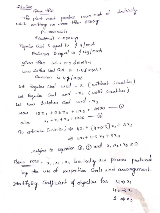 Colution Gven -Ral The plantmust peoOc ohile amittinn no mone than 9500 Reaular Cast eaval to son al bo 4129/mah Enissi Let R 2500_ 그 al so kect o equation ,and20 Peale NOTE . a」,ca uie of tespecHue Coals br ana 3