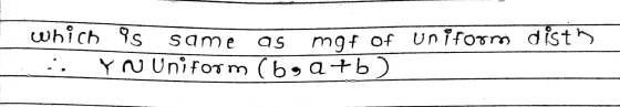 ich is same as mgf Of Uniform dists 2. Yn Uniform (bea+b)