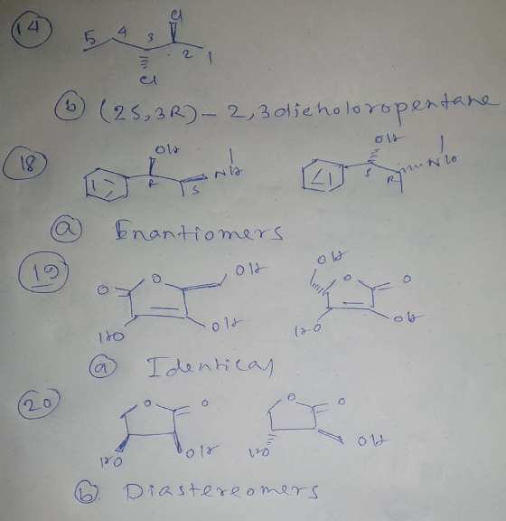 el 25, 3R)- 2,3 die holoropentane we nu Wro R17 Enantiomers 1.1 U Identican Bolo to 2 Diastereomers