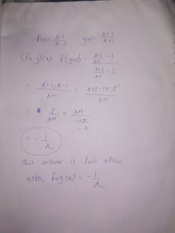 xt 3 fou = X-) gix- ati x-3 (fog)(x)= f{gea} x+3 -1 atl X+ 3 الما dal = x+32-1 an &+-30-8 HAI HA Х JET aza Thus answer û last