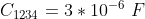 C_{1234} = 3 * 10^{-6} \ F