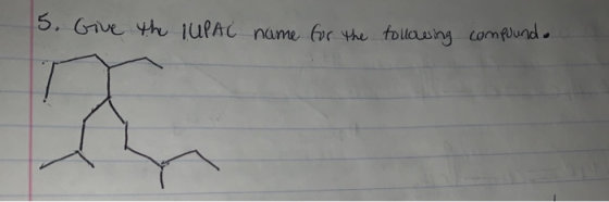 5. Gve th 1UPAC name or the tollasny comflund