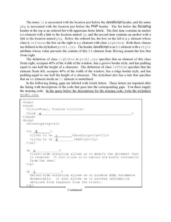 The namejs is associated with the location just before the JavaScript header, and the name php is associated with the locatio