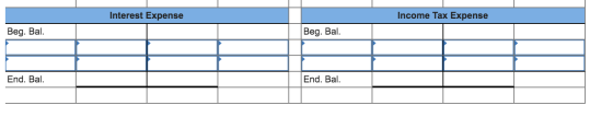 Interest Expense Income Tax Expense Beg. Bal. Beg. Bal. End. Bal. End. Bal.
