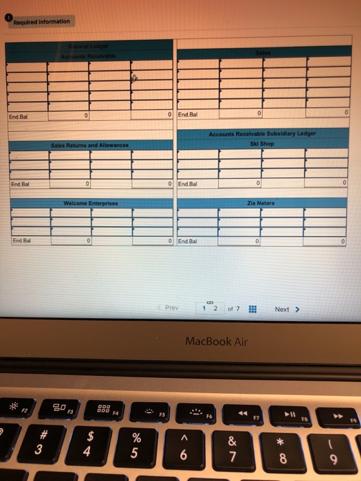 Required information vable End Bal Accounts Receivable Subsidiary Ledger SM Shop Sales Returns and Allowances End Bal 0 Welco