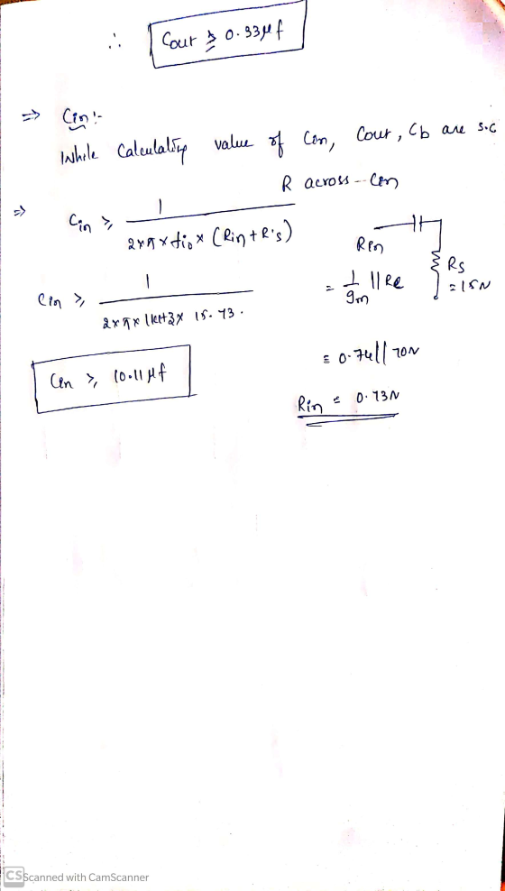 Cour 3 0.334f Cin! are S.G valu While calculation value of con, Cour, Cb are sic P R across con Cins avastix Ceintes) Roth R