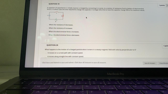 QUESTION 19 1 points A capacitor of capacitance Initially neutral, is charged by connecting it in series, to a resistor of re