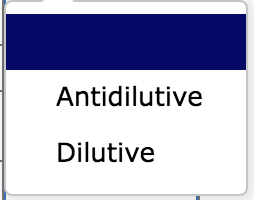 Antidilutive Dilutive