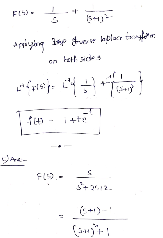 tpplying Tap overse laplace toulem on both side s 2