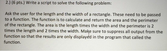 Write a script to solve the following problem: As