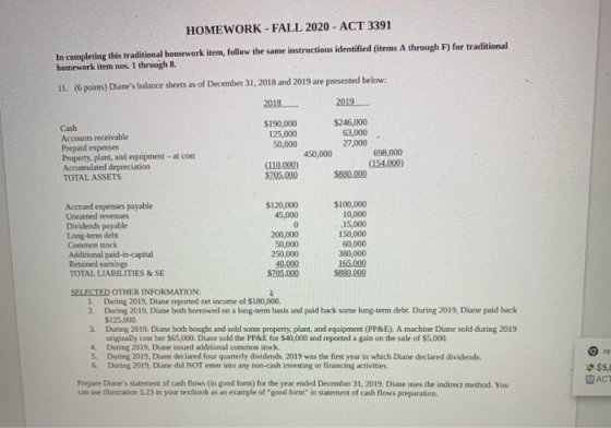 HOMEWORK - FALL 2020 - ACT 3391 In completing this traditional homework item, follow the same instructions identified (items