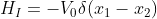 H_{I}=-V_{0}\delta (x_{1}-x_{2})