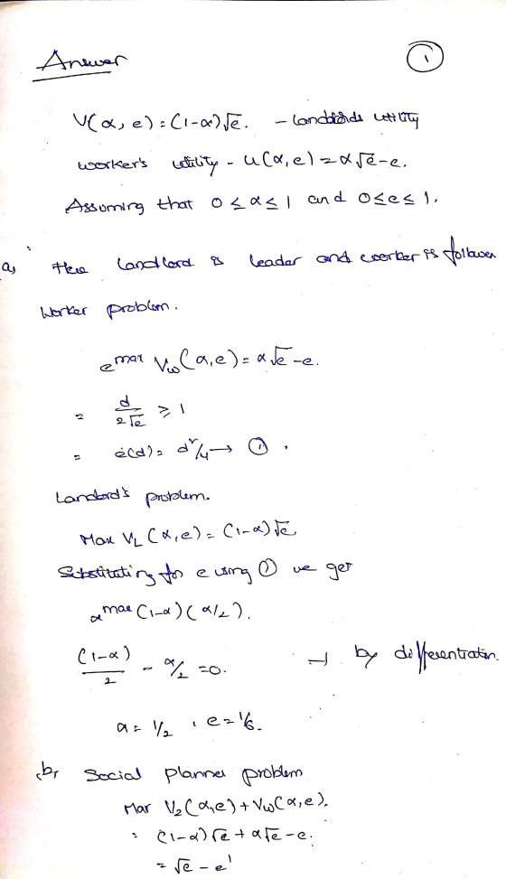 Answer vca, e) =(1-adre. - Landlords utility workers cetility - uca, elzarene. Assoming that osas I and osess. the landlord