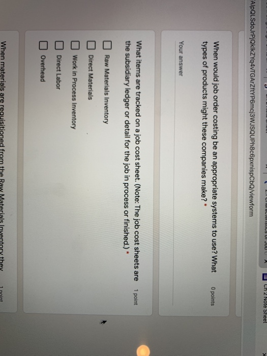 E Ch 2 Note Sheet FAIpQLSdoJrPjQkIkZYq4VTGArZftYP6mcj3WJSQUPh8c6pxnispCbQ/viewform When would job order costing be an appropr