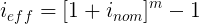 iefs = (1 + inom) - 1