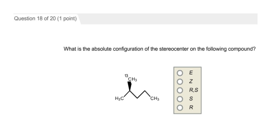What is the absolute configuration of the stereoce