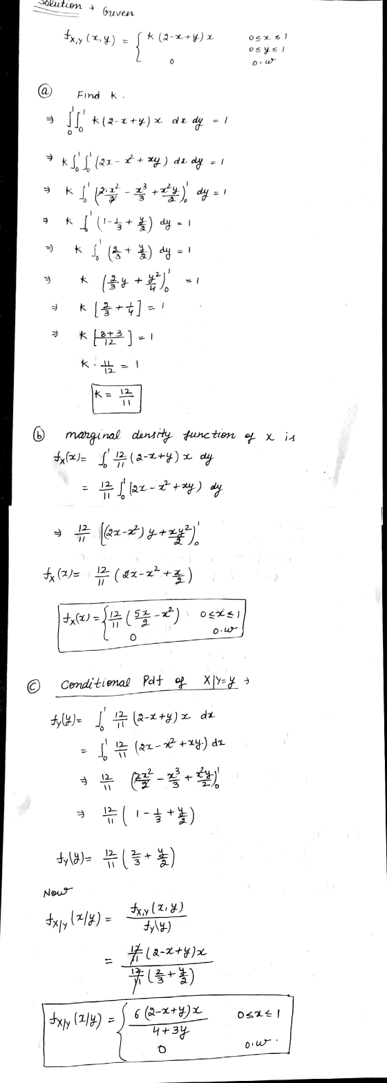 Solution + Guven Fx,y (I, y) = k (R-Z+) / OX) osys i 0W @ Find k, (R-t++) x dr eg / | 1 | | ㅋ (31 +) 4 ㅋ k +) ㅋ (i +) 1 1 * (