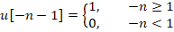 u[-n- 1] = {d} -n > 1 -N <1