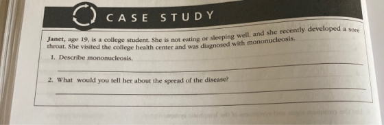 CASE S TUDY de 19, is a college student, She is pot cating or sleening well, and she recently developed a sore throat. She vi