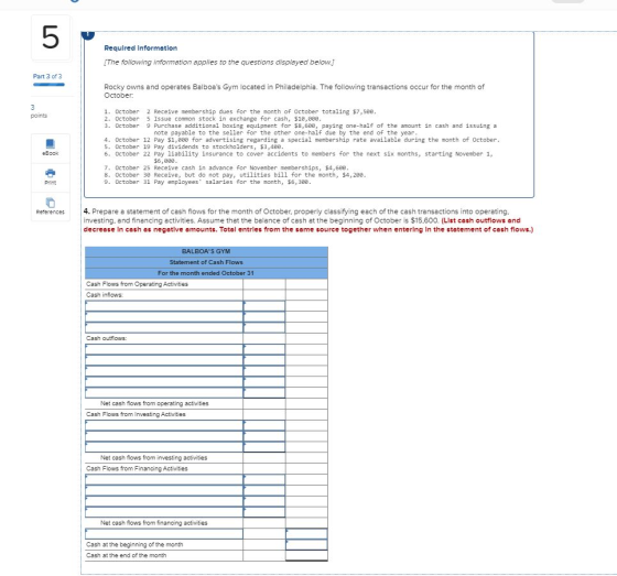 Required Information [The following information applies to the questions displayed below.] Part 3 of 3 Rocky owns and operate