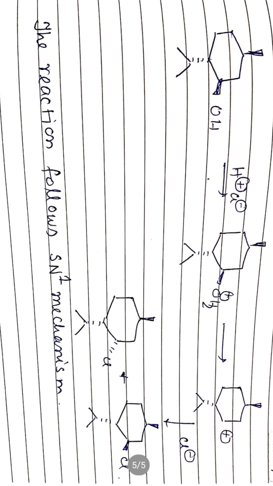 5/5 The reaction follows SNt mechanism.