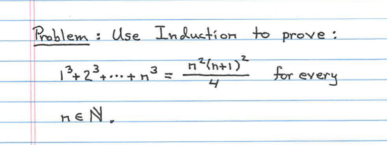 Problem: Use Induction to prove: nutn+1)? 1² +23...+m3 for every HEN.