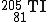 mimetex?\fs3%20_{\:\:81}^{205}\textrm{TI