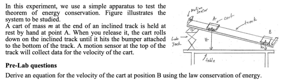 Cal Cart A cart E -trock In this experiment, we use a simple apparatus to test the theorem of energy conservation. Figure ill