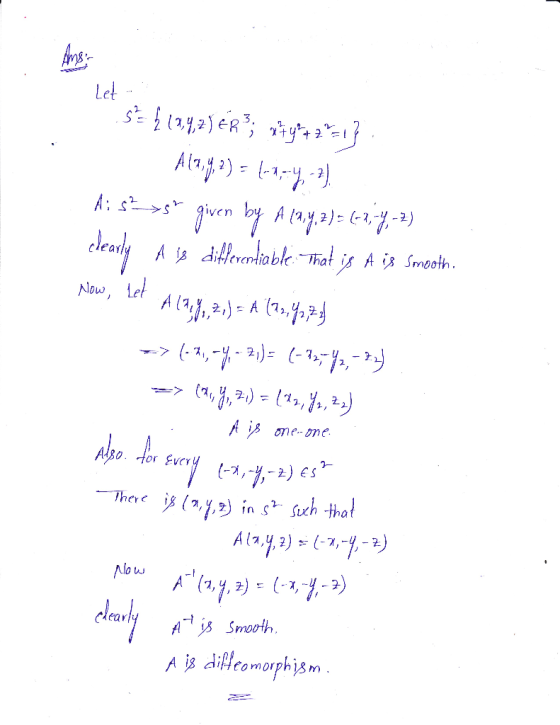 Lel ven b f/crantiablc That i ndoth A is dieomorphism