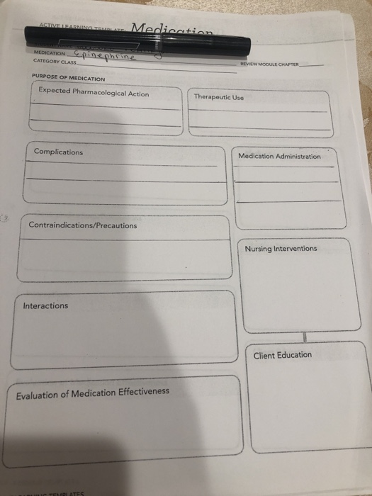 ACTIVE AS.... Medication MEDICATION Cinephrine CATEGORY CLASS REVIEW MODULE CHAPTER PURPOSE OF MEDICATION Expected Pharmacolo
