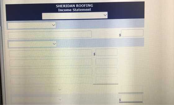 SHERIDAN ROOFING Income Statement