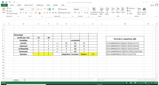 XDS5 solver - Excel (Product Activation Failed) ? X FILE HOME INSERT PAGE LAYOUT FORMULAS DATA REVIEW VIEW Sign in If I Calib