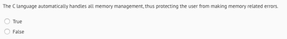 Image for The C Language automatically handles all memory management, thus protecting the user from making memory relate
