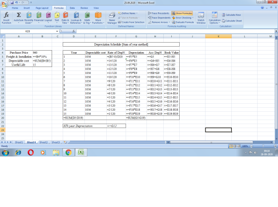 X х 7 Cin 25.09.2020 - Microsoft Excel X 123 fx Σ Calculate Now Insert Function Home Insert Page Layout Formulas Data Review