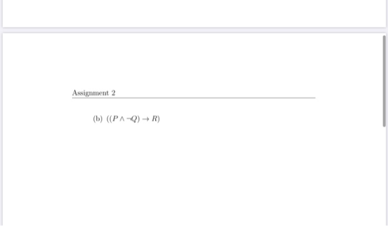 Assignment 2 (b) ((PA-Q) + R)