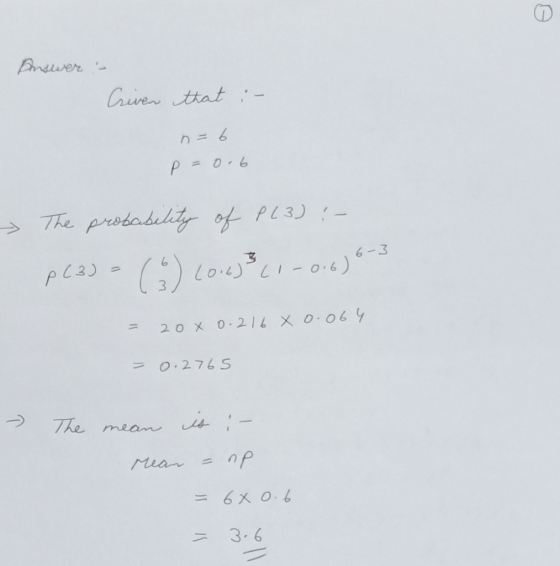 huven trat - P=0.6 The 13) = 3 0.276s 3.6