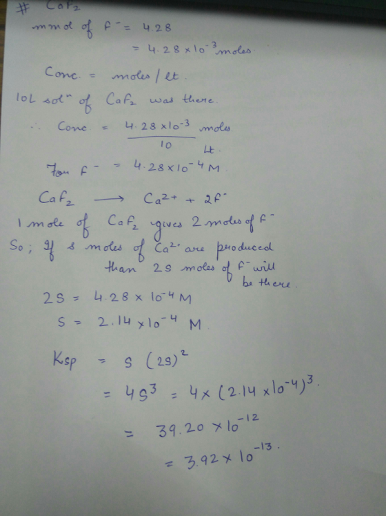 l o Lt Ca2. are peo duced 乙 Ksps (23) 3920ブ10 -13.