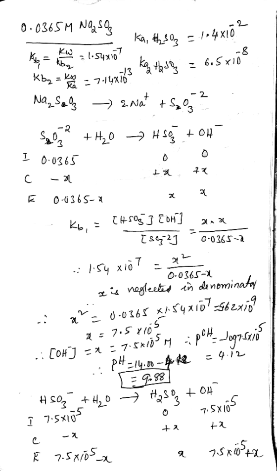 0.0365M NOSO Ab = kw a losunat Ka, 250g = .1 4x102 kb2 = k do 7.14x183 Ka tha Jog = 6,5x108 Na₂Salz - anat tsao ? Soon +H₂O →