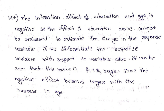 11) The Inlevalton eledt edulaton and eg is The evaton etect negalive so the cMect educotion alone cannot be onsidesed estim