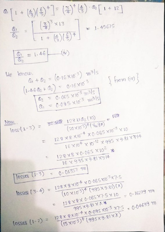 011+ (4)(9)+1-3)*4) [1+12] (7)° x1 Q1 1.45675 64 + = 1.46 We know, Q + Q2 = (0:16 X103) möls { from in} 0.16x10 3 (1.46012 +